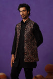AARIV BLACK SHORT KURTA JACKET SET
