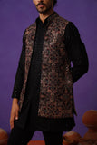 AARIV BLACK SHORT KURTA JACKET SET