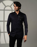 Navy 3D Phoenix Pocket Square