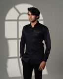 Navy 3D Phoenix Pocket Square