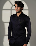 Navy 3D Phoenix Pocket Square