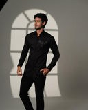 Black 3D Phoenix Pocket Square