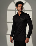 Black 3D Phoenix Pocket Square