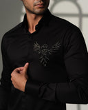 Black 3D Phoenix Pocket Square
