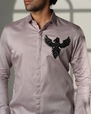 Grey 3D Phoenix Pocket Square