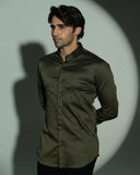 Olive Pyramid Polka Shirt