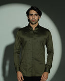 Olive Pyramid Polka Shirt