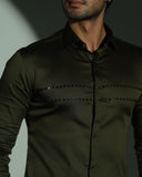 Olive Arrow Chest Shirt