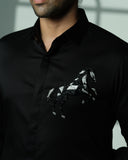 Black 3D Horse Pocket Square