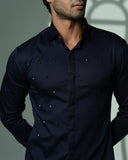 Navy Polka Pyramid Shirt