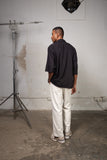 Tencel Black Camp Collar Shirt