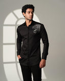 Tiger Shoulder Black Shirt
