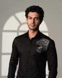 Tiger Shoulder Black Shirt