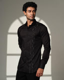 Black Pyramid Cutdana Shirt