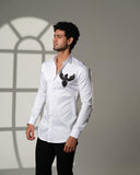 White 3D Phoenix Pocket Square