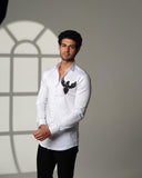 White 3D Phoenix Pocket Square