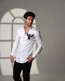 White 3D Phoenix Pocket Square
