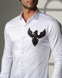 White 3D Phoenix Pocket Square