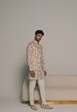 Crema Kurta with white Pajama set