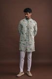 Mist Kurta with white Pajama set