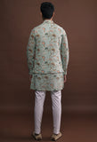 Mist Kurta with white Pajama set