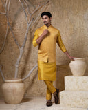 Mustard Embellished Jacket Kurta Set
