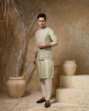 Hand Embroidered Zari Jacket Kurta Set
