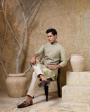 Hand Embroidered Zari Jacket Kurta Set