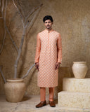 Coral Embroidered Kurta Set