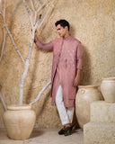 Dusky Pink Long Jacket Kurta Set