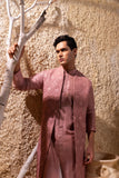 Dusky Pink Long Jacket Kurta Set