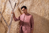 Dusky Pink Long Jacket Kurta Set