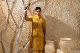 Mustard Handembroidered Jacket Kurta Set