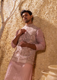 Pink Hand Embroidered Jacket Set