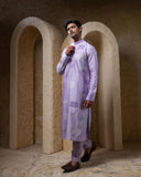 Mauve Purple Geometric Kurta Set