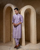 Mauve Purple Embroidered Kurta Set