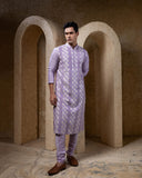 Mauve Purple Embroidered Kurta Set