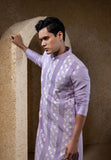 Mauve Purple Embroidered Kurta Set