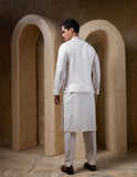 White Embellished Jacket Kurta Set