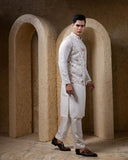 White Embellished Jacket Kurta Set