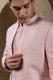 Pink Open Coat With Kurta Set