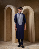 Navy Embroidered Kurta Set