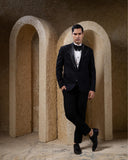 Black Wines Embellished Tuxedo