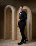 Black Wines Embellished Tuxedo