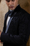 Black Wines Embellished Tuxedo