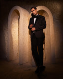 Black Wines Embellished Tuxedo