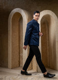 Blue Embellished Bandhgala Set