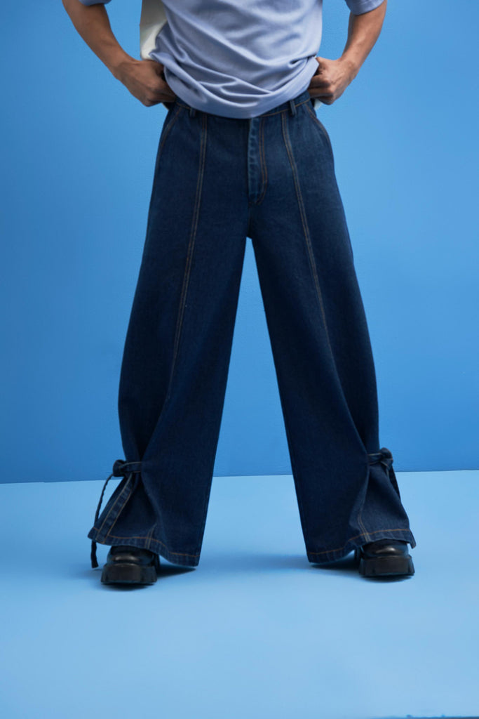 Loose-fitting trousers with front tie-up detail - PULL&BEAR