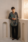 "PRINT KURTA TROUSERS- BLACK"