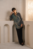 "PRINT KURTA TROUSERS- BLACK"